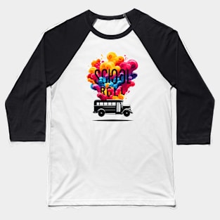 Silhouette Of A School Bus, School Roll Baseball T-Shirt